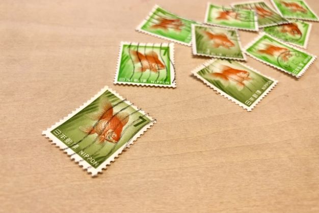 日本の古い使用済み切手