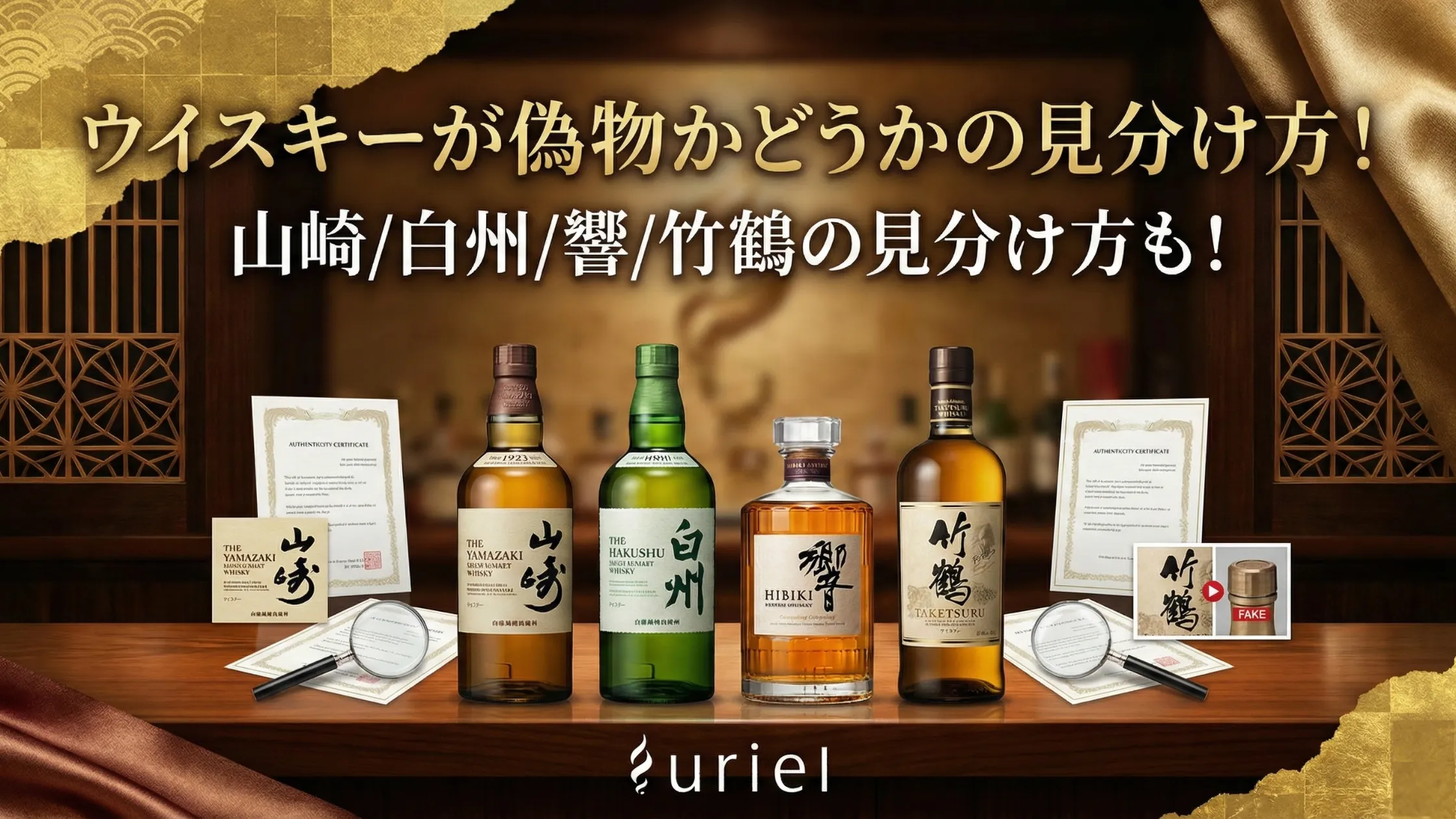 ウイスキーが偽物かどうかの見分け方!山崎/白州/響/竹鶴の見分け方も!