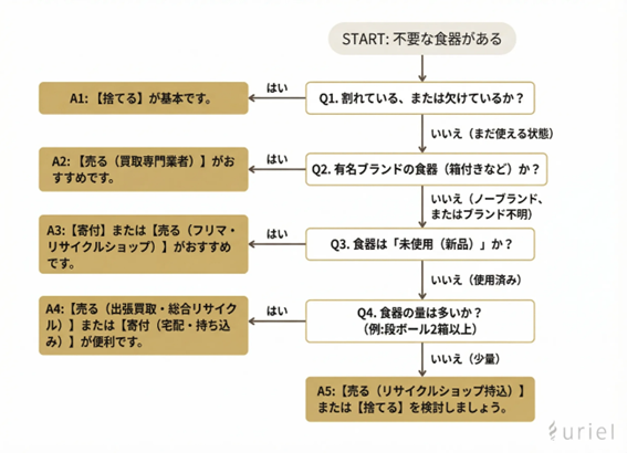 あなたの食器はどれ？ 状況別のおすすめ処分方法マップ